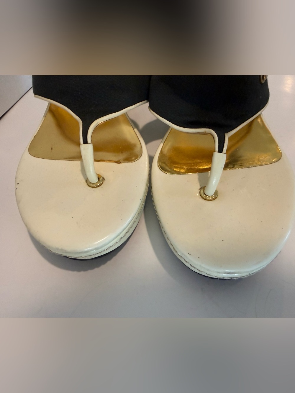 Coach Felecia Canvas and Patent Wedges Black and White - Picture 5 of 11